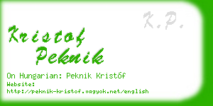 kristof peknik business card