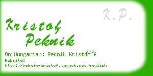 kristof peknik business card